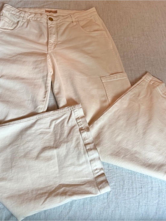 Kut from the Kloth Pants - Kut from the Kloth Wide Leg Cargo Pants in Cream